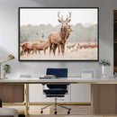 Rustic Nature Wall Art Canvas Print – Stag Woodland Framed