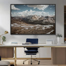 Mountain Landscape Wall Art Canvas Print – Framed Snowy