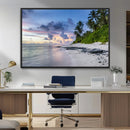 Tropical Beach Wall Art Canvas Print – Framed Sunset Glow