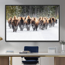 American Bison Herd Wall Art Canvas Print – Powerful Winter by MyGreatCanvas | Canvas Wall Art Prints | Photo Prints & Wall Decor