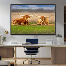 Texas Longhorn Pair Wall Art Canvas Print – Peaceful Rustic by MyGreatCanvas | Canvas Wall Art Prints | Photo Prints & Wall Decor