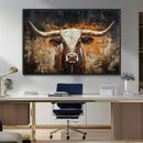 Abstract Longhorn Bull Wall Art Canvas Print – Vintage by MyGreatCanvas | Canvas Wall Art Prints | Photo Prints & Wall Decor