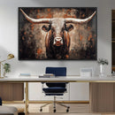 Rustic Longhorn Bull Wall Art Canvas Print – Vintage Western by MyGreatCanvas | Canvas Wall Art Prints | Photo Prints & Wall Decor