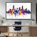 Atlanta Skyline Wall Art Canvas Print – Framed Colorful