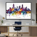 Atlanta Skyline Wall Art Canvas Print – Framed Colorful