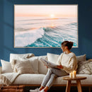 Sunset Surfing Wall Art Canvas Print, Ocean Wave Surfer with by MyGreatCanvas | Canvas Wall Art Prints | Photo Prints & Wall Decor