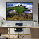 Ocean Cliff Golf Green Canvas Print – Framed Majestic by MyGreatCanvas | Canvas Wall Art Prints | Photo Prints & Wall Decor