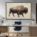Snow-dusted bison silhouette textured vintage style rugged by MyGreatCanvas | Canvas Wall Art Prints | Photo Prints & Wall Decor