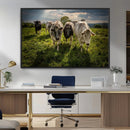 Grazing Cattle Herd Pasture Green Field Livestock Natural by MyGreatCanvas | Canvas Wall Art Prints | Photo Prints & Wall Decor