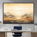 Sepia Color Abstract Mountain Wall Art Canvas Print