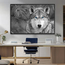 Wild Wolf Blue Eye Wall Art Canvas Print