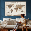 Personalized Push Pin World Map Canvas Print Custom Family by MyGreatCanvas | Canvas Wall Art Prints | Photo Prints & Wall Decor
