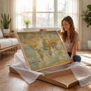 Customize Push Pin Vintage World Map Wall Art Canvas Print –