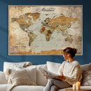 Customized Push Pin World Map Wall Art Canvas Print with by MyGreatCanvas | Canvas Wall Art Prints | Photo Prints & Wall Decor
