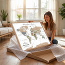 Customized Push Pin World Map Wall Art Canvas Print with