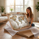 Personalized Vintage Map Wall Art Canvas Print – Custom Push