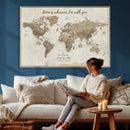 Push Pin World Map Canvas Print – Travel Tracker Wall Art by MyGreatCanvas | Canvas Wall Art Prints | Photo Prints & Wall Decor