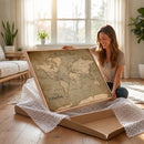 Personalized World Map Wall Art – Custom Framed Push Pin