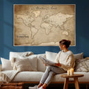 Personalized World Map Wall Art – Customizable Push Pin Map by MyGreatCanvas | Canvas Wall Art Prints | Photo Prints & Wall Decor