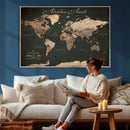 Custom Push Pin World Map Wall Art – Personalized Travel by MyGreatCanvas | Canvas Wall Art Prints | Photo Prints & Wall Decor