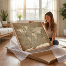 Custom Push Pin Map Canvas Print – Personalized Travel