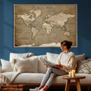 Custom Push Pin Map Canvas Print – Personalized Travel