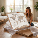 Personalized World Map Wall Art Canvas Print – Customizable