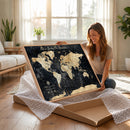 Personalized Push Pin World Map Canvas – Custom Framed