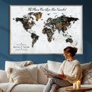 Personalized Push Pin World Map Canvas Print – Custom by MyGreatCanvas | Canvas Wall Art Prints | Photo Prints & Wall Decor