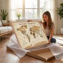 Personalized World Map Canvas Print – Custom Push Pin Framed