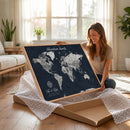 Personalized World Map Canvas – Custom Framed Push Pin
