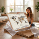 Personalized Travel Tracker Map with Pins Framed Large for