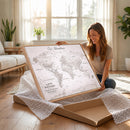 Customize Large Push Pin World Map Wall Art Canvas Print –