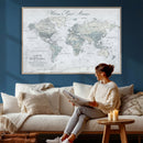Personalized Antique World Map Canvas Print – Custom Push