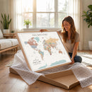 Custom Push Pin World Map Wall Art Canvas Print –