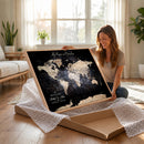 Personalize World Map Push Pin Wall Canvas Print –