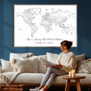 Framed World Map Canvas – Custom Push Pin Travel Tracker – by MyGreatCanvas | Canvas Wall Art Prints | Photo Prints & Wall Decor