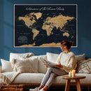 Personalized Family Adventure World Map Canvas – Custom