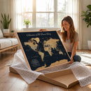 Personalized Family Adventure World Map Canvas – Custom