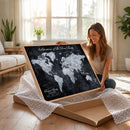 Personalized Push Pin World Map Canvas – Custom Framed
