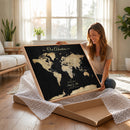 Personalized Push Pin World Map Canvas – Custom Framed