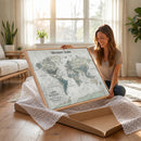 Personalized Push Pin World Map Canvas – Custom Framed