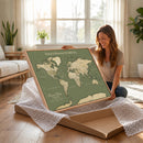 Personalized Push Pin World Map Canvas – Custom Framed