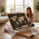 Personalized Push Pin World Map Canvas – Custom Framed