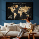 Framed Personalized Push Pin World Map – Custom Travel