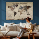 Customize Push Pin World Map Wall Art Canvas Print – by MyGreatCanvas | Canvas Wall Art Prints | Photo Prints & Wall Decor