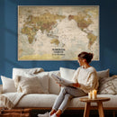 Personalized Push Pin World Map Canvas Print – Custom