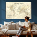Personalized Push Pin World Map Canvas Print – Custom