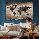 Personalized World Map Wall Art Canvas Print – Customizable
