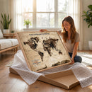 Personalized Framed World Map Wall Art Canvas Print – Custom
